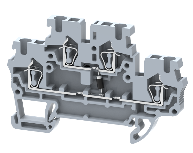 SQ2.5-2T+D1 Terminal Blocks Spring Cage Connection Diode Terminal Blocks Manufacturer and Supplier in India – Elmex 