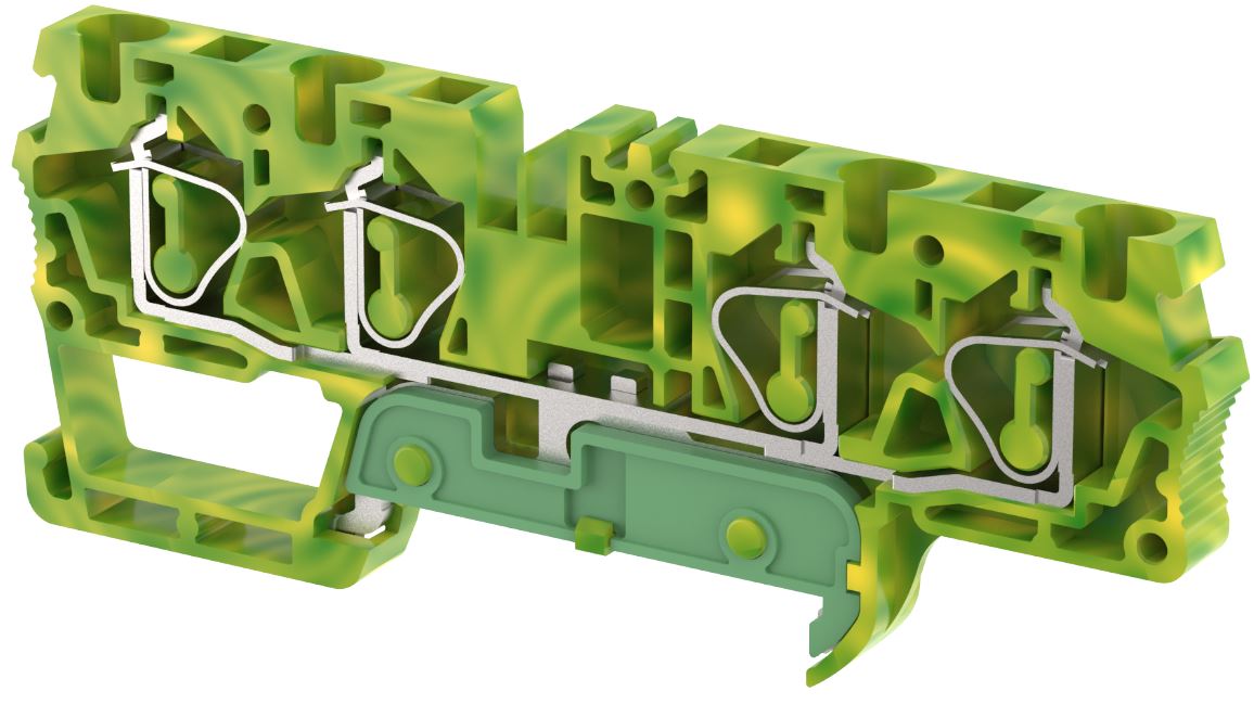 SGQ4-2X2 Terminal Blocks Spring Cage Connection Ground Terminal Blocks Manufacturer and Supplier in India – Elmex 